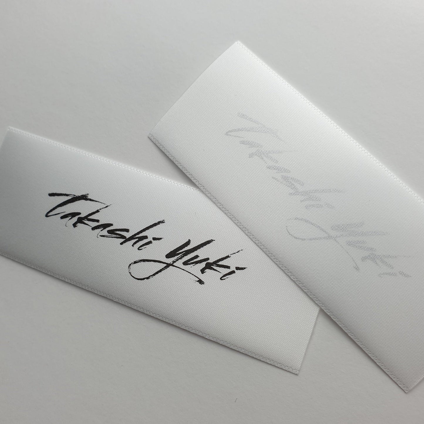#13WS - WHITE SATIN STRAIGHT CUT SEW-ON-FLAT LABELS