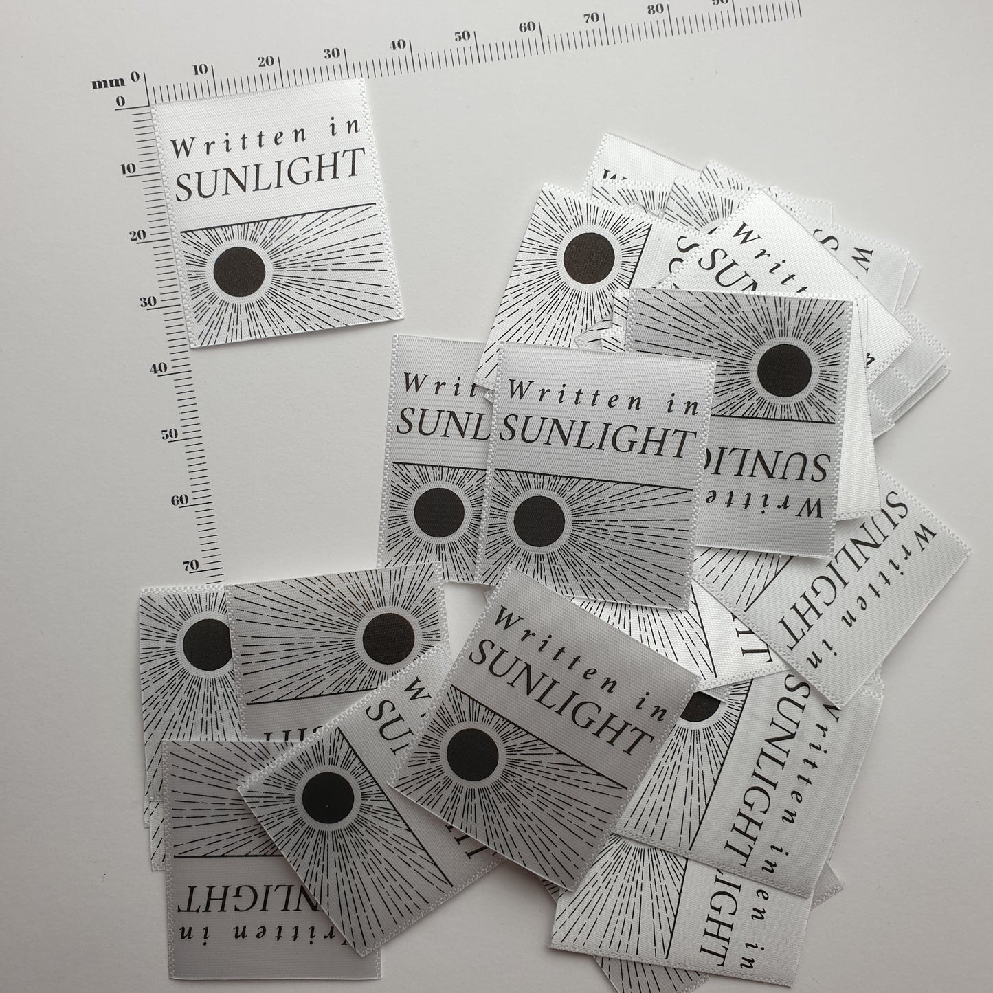 ~WHITE SATIN - STANDARD PRINT - FABRIC LABELS