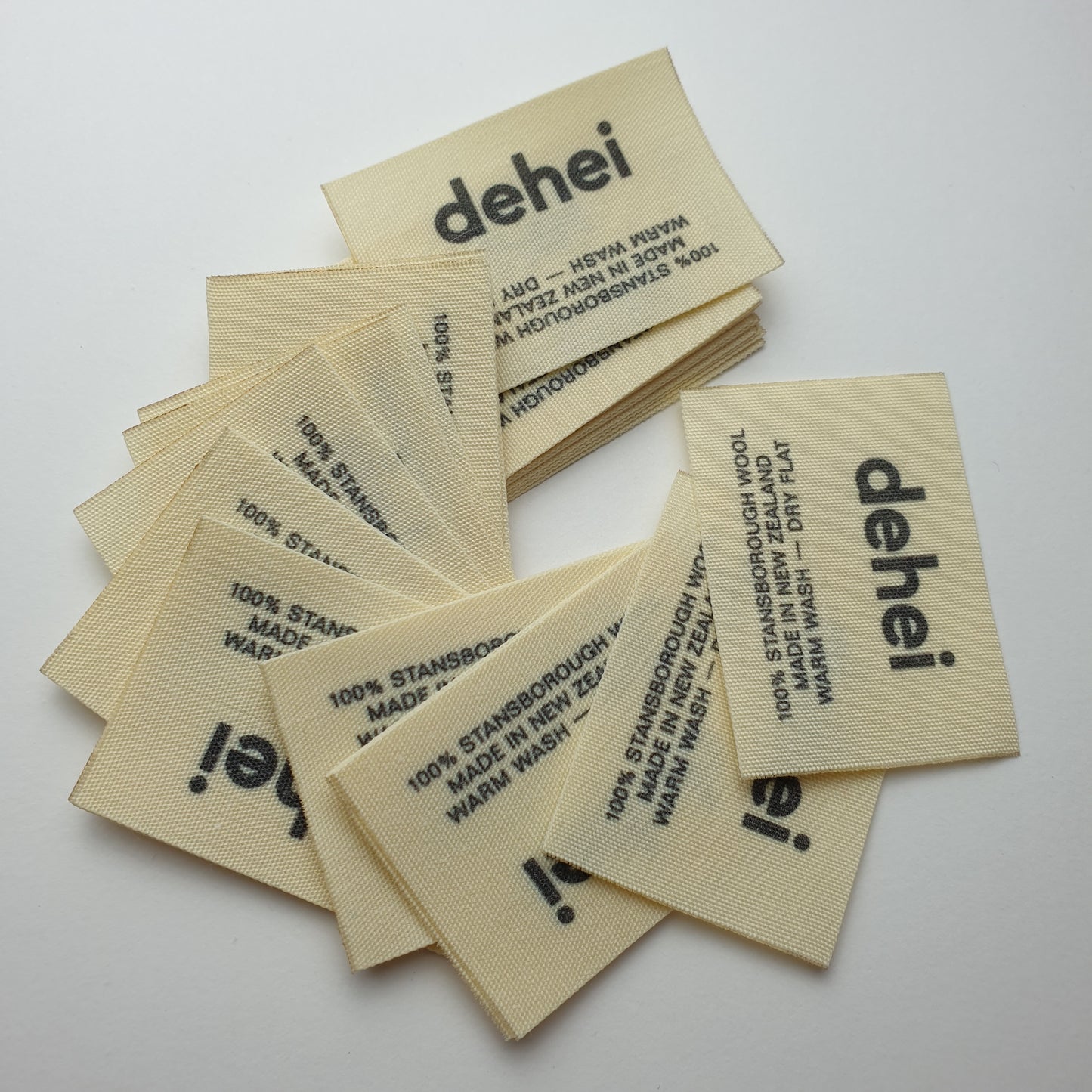 ~UNBLEACHED POLYESTER COTTON - PERMANENT PRINT - FABRIC LABELS