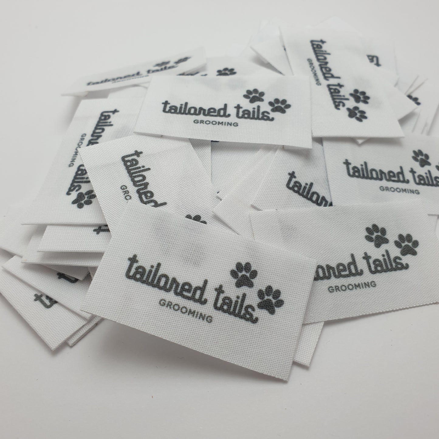 ~WHITE POLYESTER COTTON - PERMANENT PRINT - FABRIC LABELS