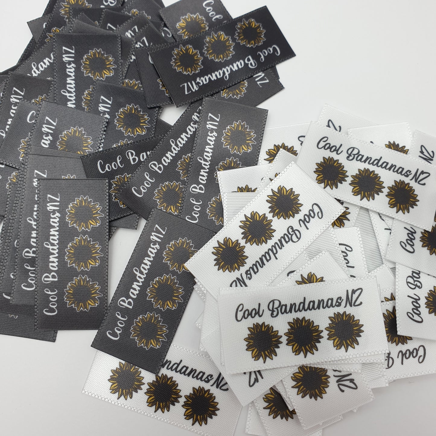 ~WHITE SATIN - PERMANENT PRINT - FABRIC LABELS