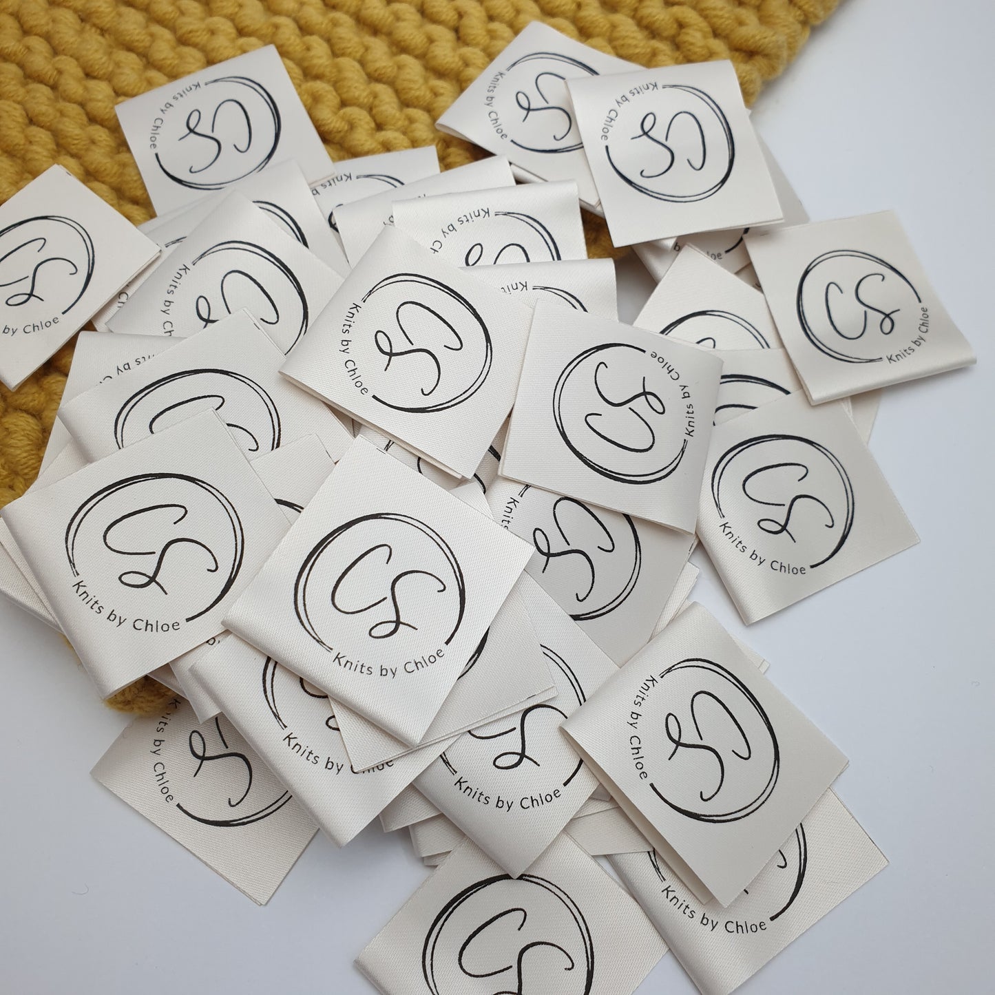 ~CREAM SATIN - STANDARD PRINT - FABRIC LABELS