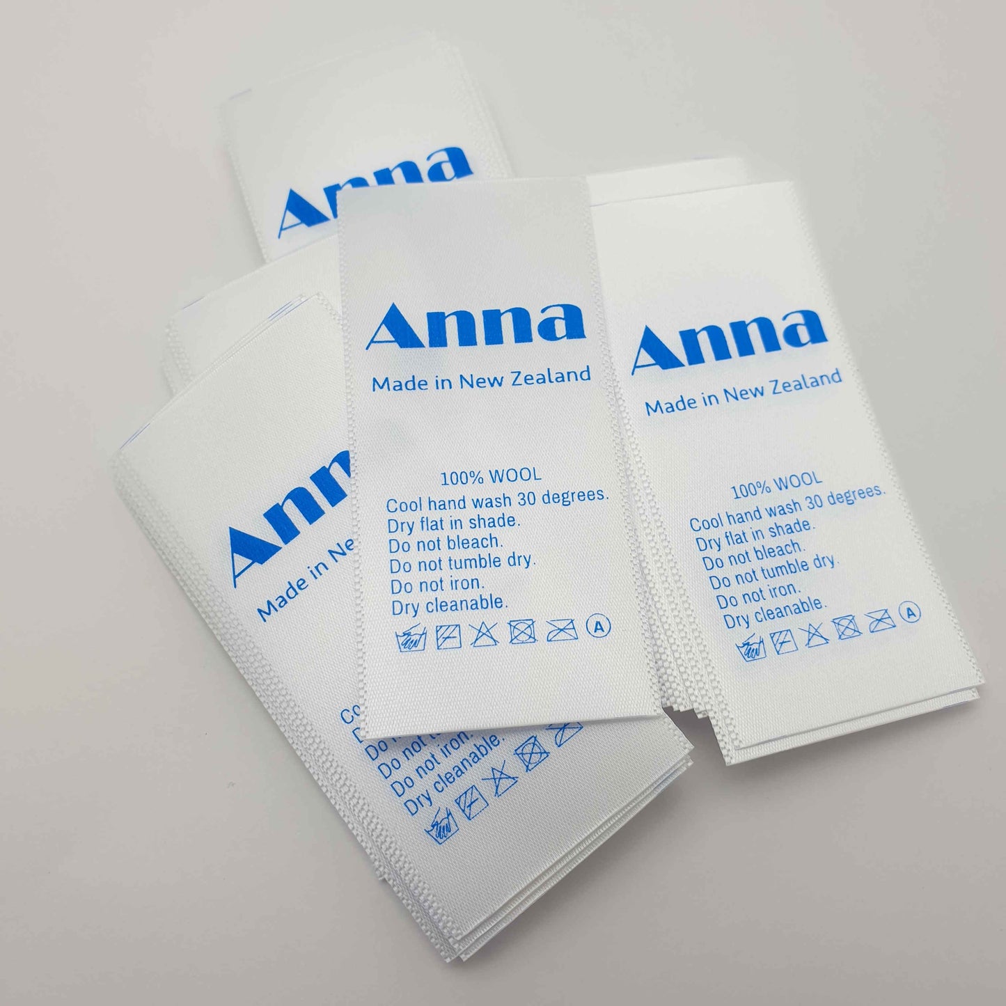 ~WHITE SATIN - STANDARD PRINT - FABRIC LABELS