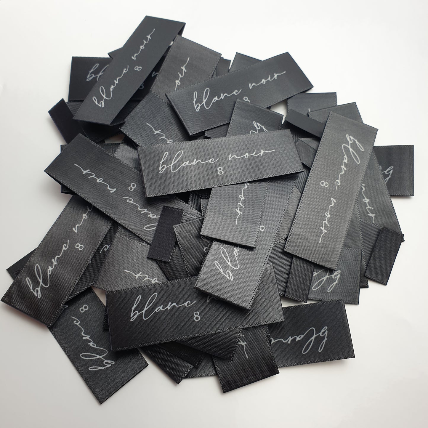 ~WHITE SATIN - PERMANENT PRINT - FABRIC LABELS