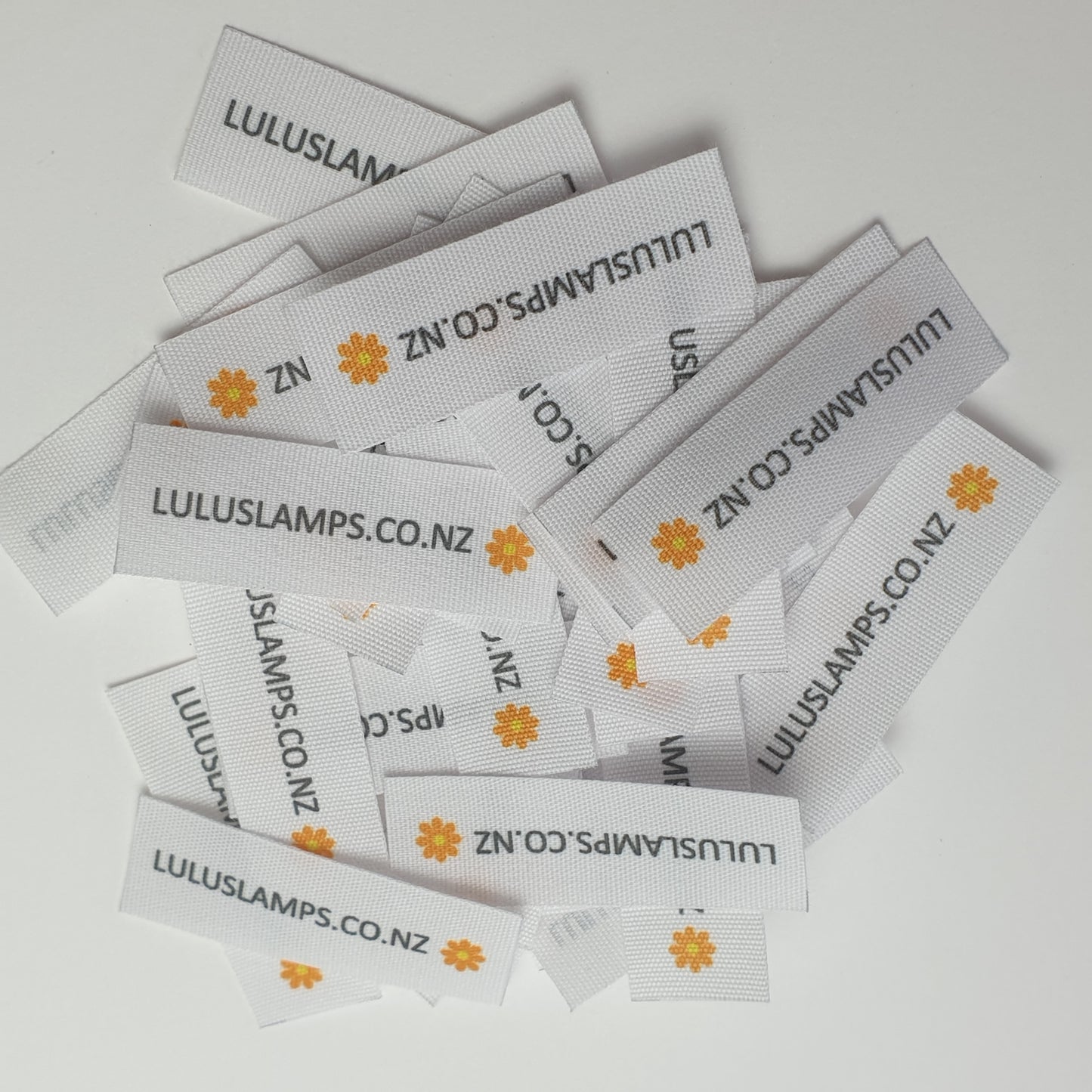 ~PLAIN WEAVE FAUX COTTON - PERMANENT PRINT - NARROW FABRIC LABELS