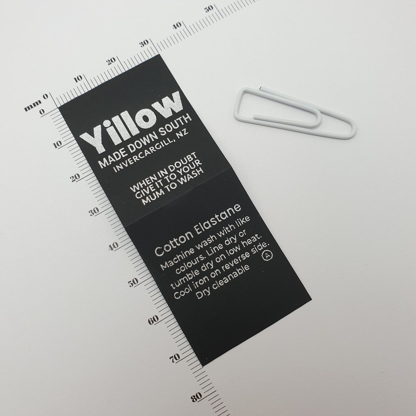 ~BLACK POLY TAPE - STANDARD PRINT - FABRIC LABELS