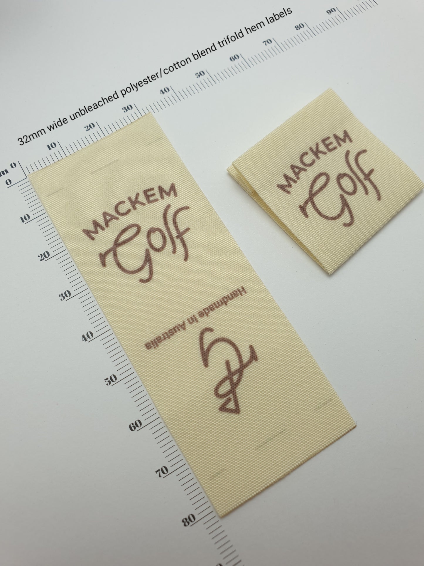 ~UNBLEACHED POLYESTER COTTON - PERMANENT PRINT - FABRIC LABELS