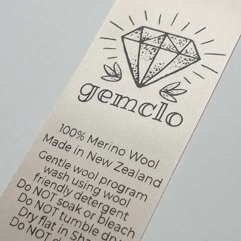 ~CREAM SATIN - STANDARD PRINT - FABRIC LABELS