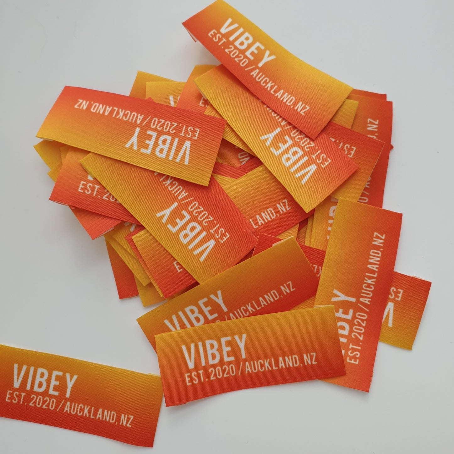 ~CUSTOM PRINTED PRE CUT WOVEN BLANKS - PERMANENT PRINT - FABRIC LABELS