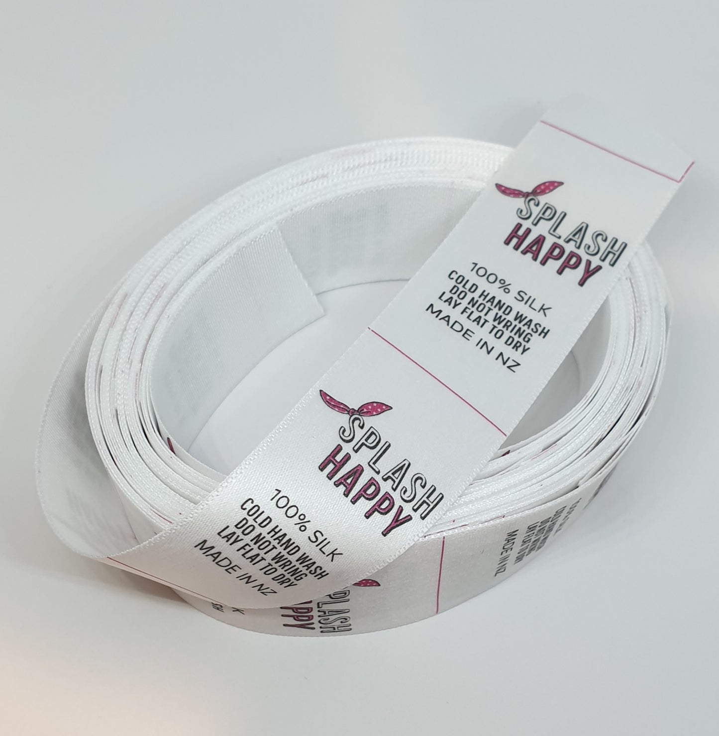 ~WHITE SATIN - PERMANENT PRINT - FABRIC LABELS