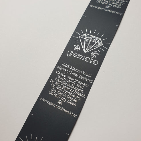 Black Polytape / 25mm / SHORT - Up to 44mm per label (max 22mm folded height)