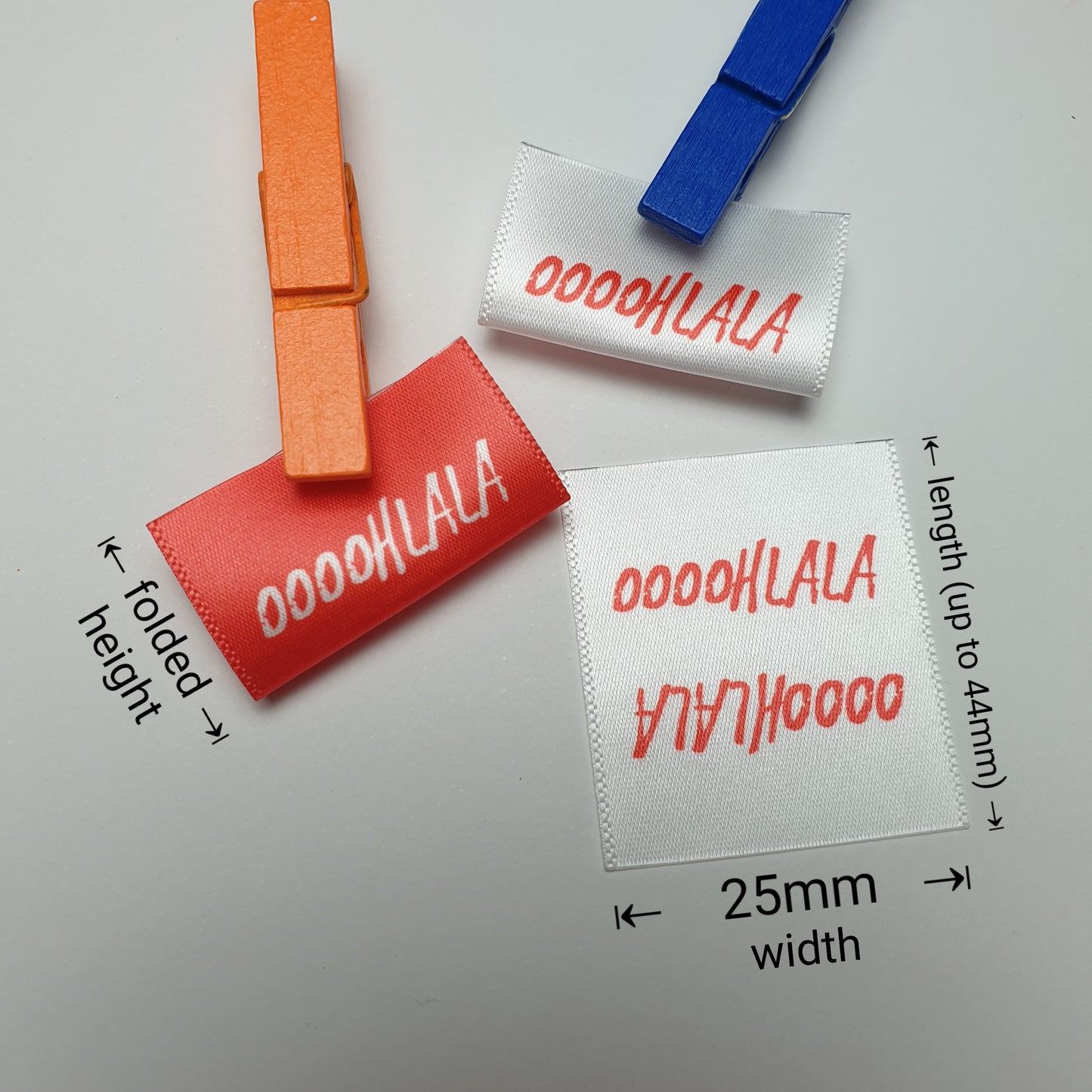 ~WHITE SATIN - PERMANENT PRINT - FABRIC LABELS