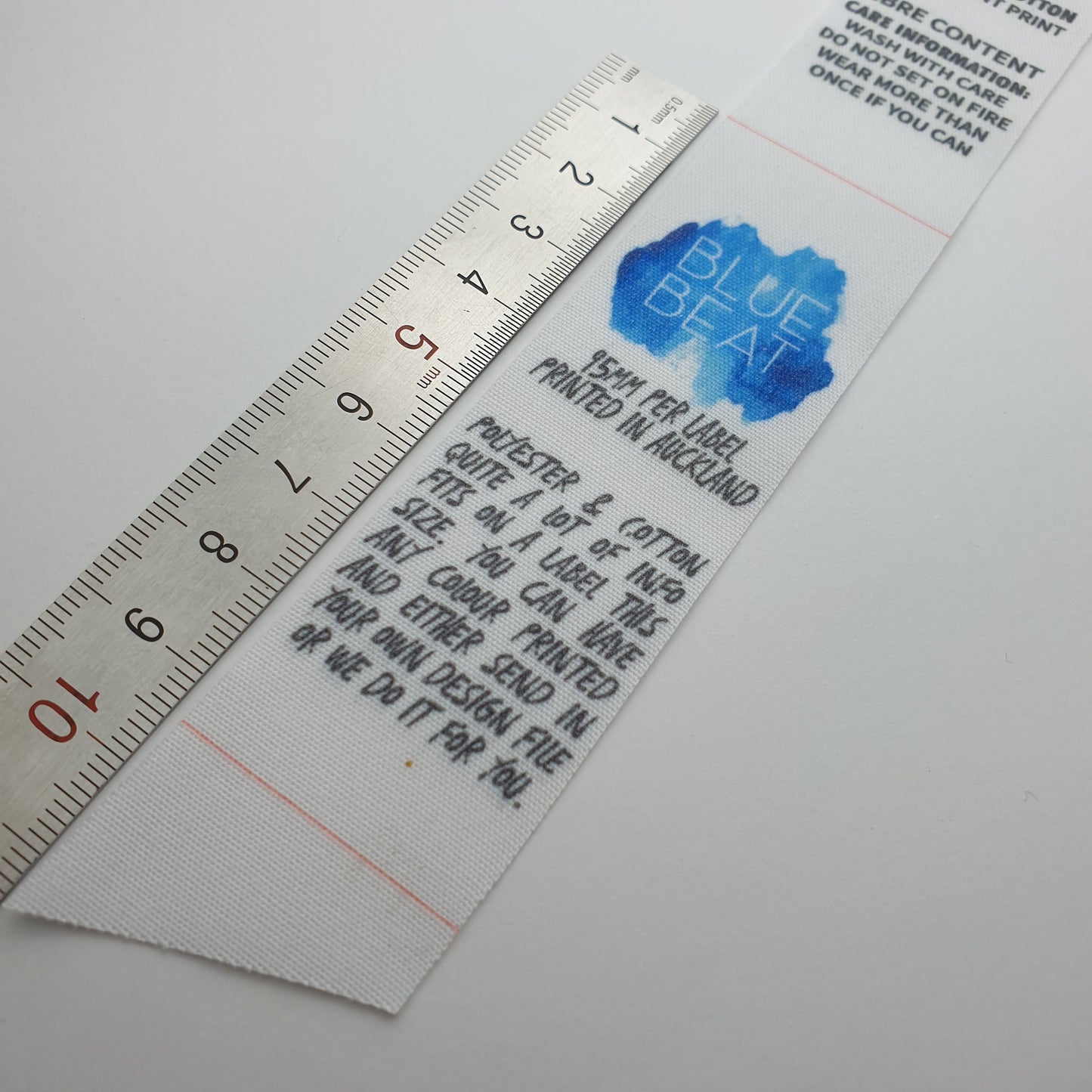 ~WHITE POLYESTER COTTON - PERMANENT PRINT - FABRIC LABELS