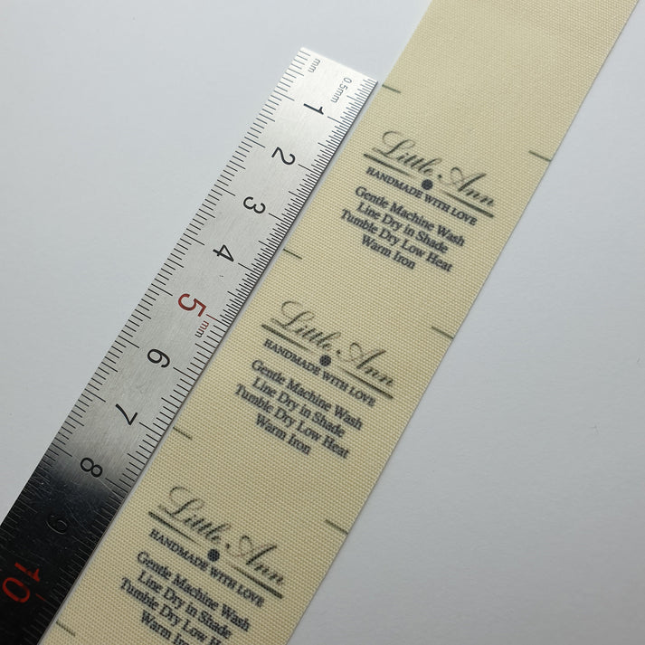 Unbleached polyester/cotton / 32mm / SHORT - Up to 44mm length per label (max 22mm folded height)