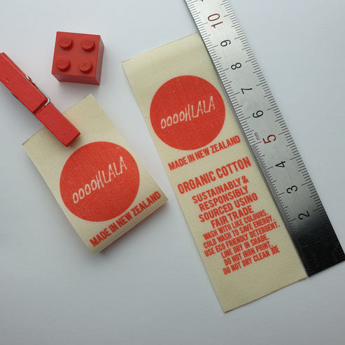 Unbleached polyester/cotton / 32mm / XL - Between 85-120mm per label (43-60mm folded height)