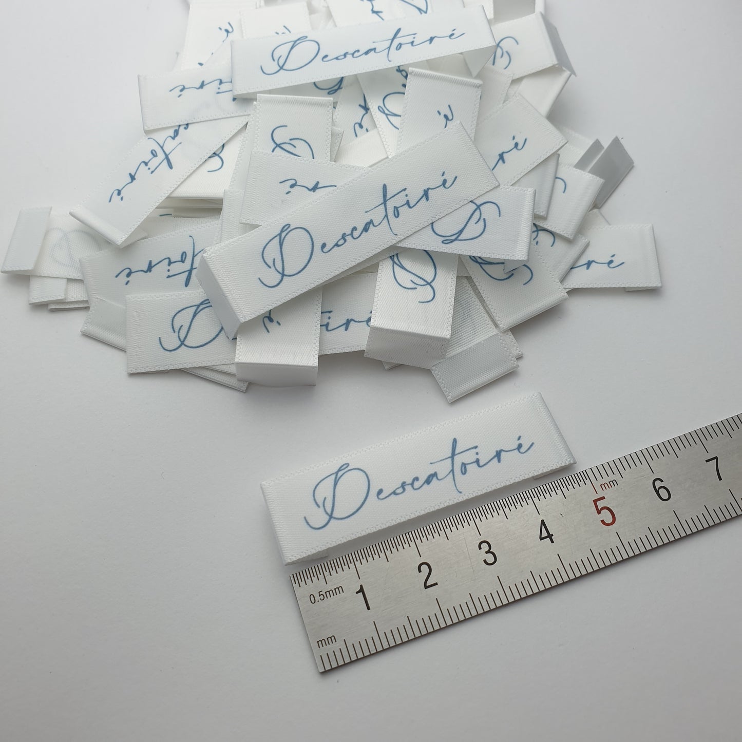 ~WHITE SATIN - PERMANENT PRINT - FABRIC LABELS