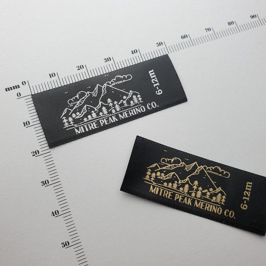 #13BS - BLACK SATIN STRAIGHT CUT SEW-ON-FLAT LABELS