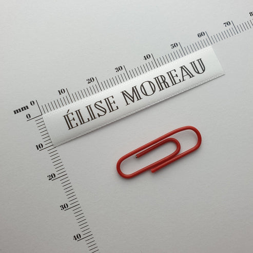 White Satin / 10mm / Labels use between 45mm to 84mm per label
