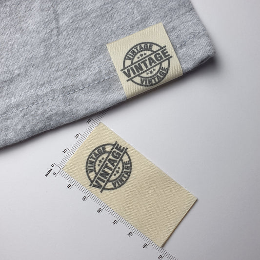 #09PC - UNBLEACHED POLYESTER/COTTON SINGLE FOLD HEM LABELS