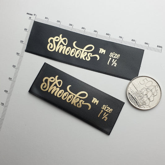 #15BS - BLACK SATIN ENDFOLD LABELS