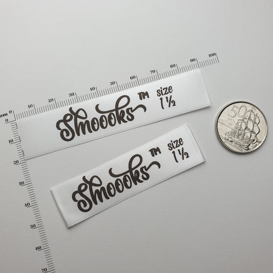 #15WS - WHITE SATIN ENDFOLD LABELS