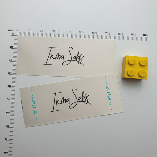 #15CS - CREAM SATIN ENDFOLD LABELS