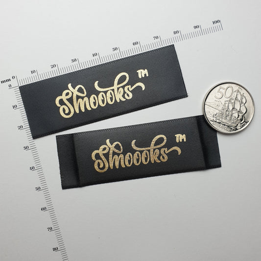 #15BS - BLACK SATIN ENDFOLD LABELS