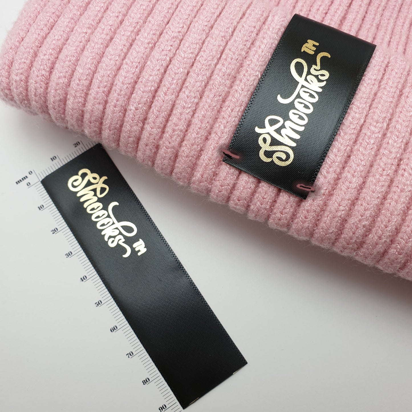 ~BLACK SATIN - STANDARD PRINT - FABRIC LABELS