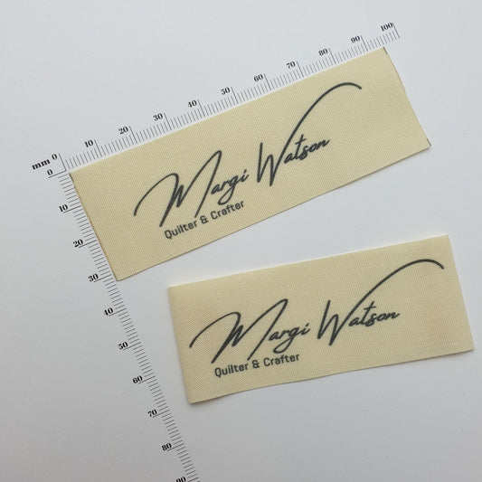 #16PC - UNBLEACHED POLYESTER COTTON ENDFOLD LABELS