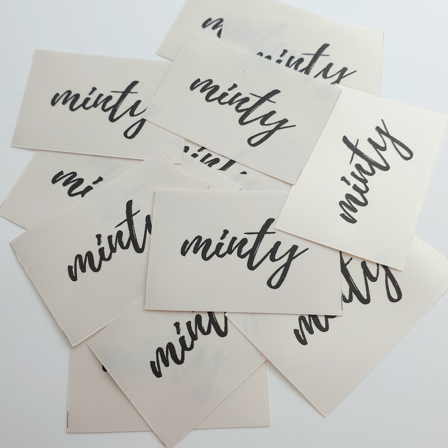 ~CREAM SATIN - STANDARD PRINT - FABRIC LABELS