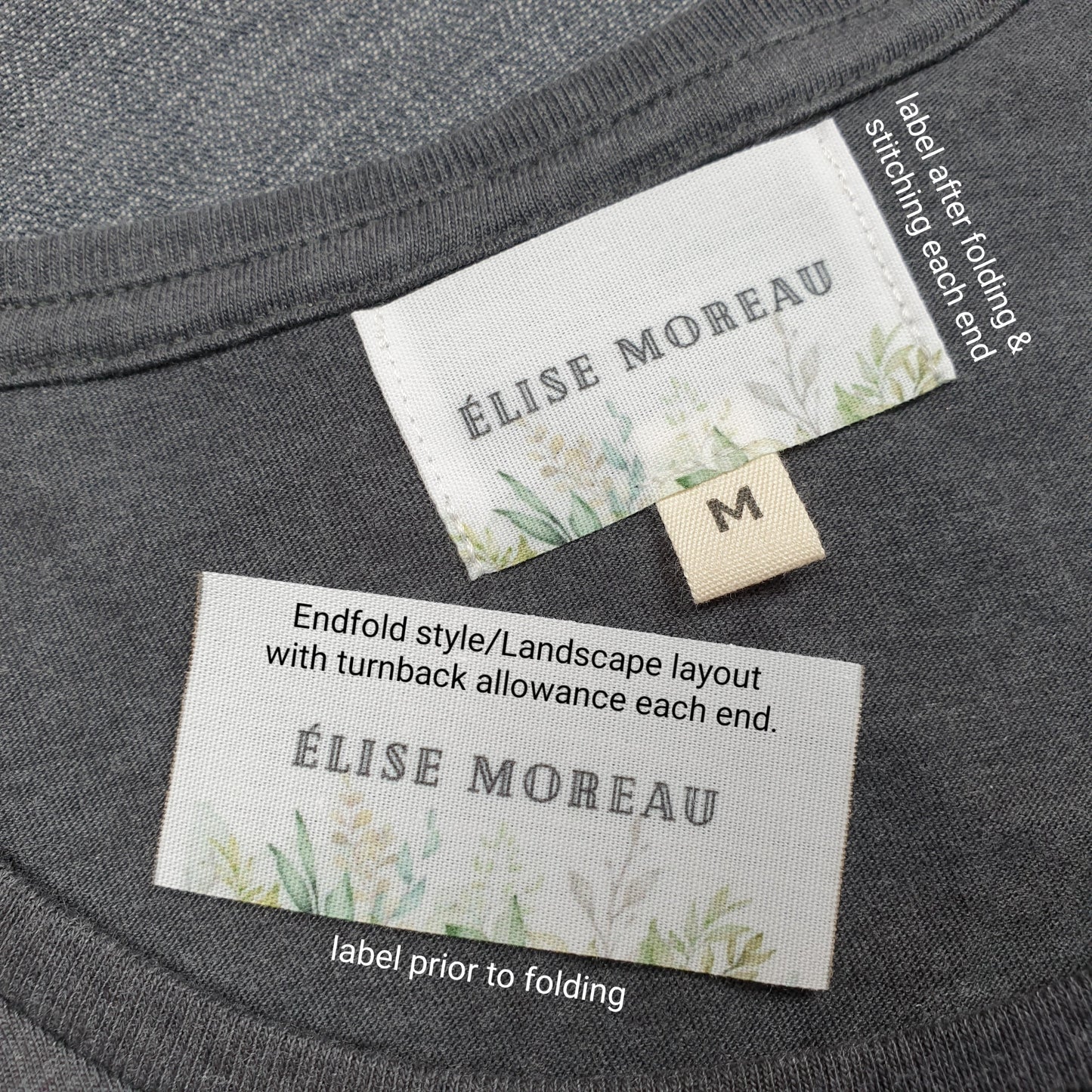 ~WHITE POLYESTER COTTON - PERMANENT PRINT - FABRIC LABELS