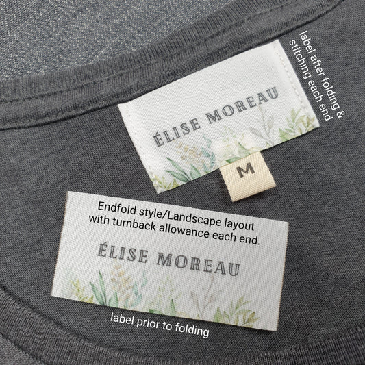 #16WPC - WHITE POLYESTER COTTON ENDFOLD LABELS