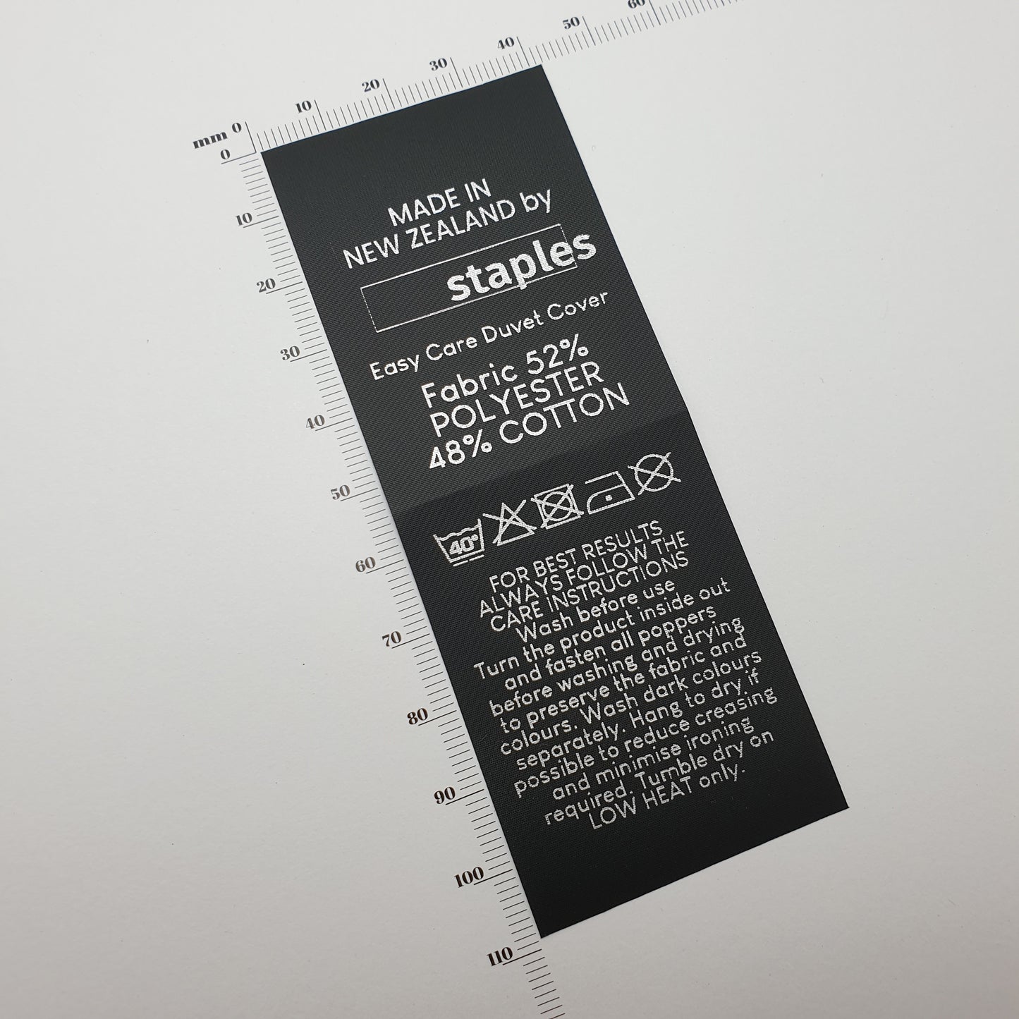 ~BLACK POLY TAPE - STANDARD PRINT - FABRIC LABELS
