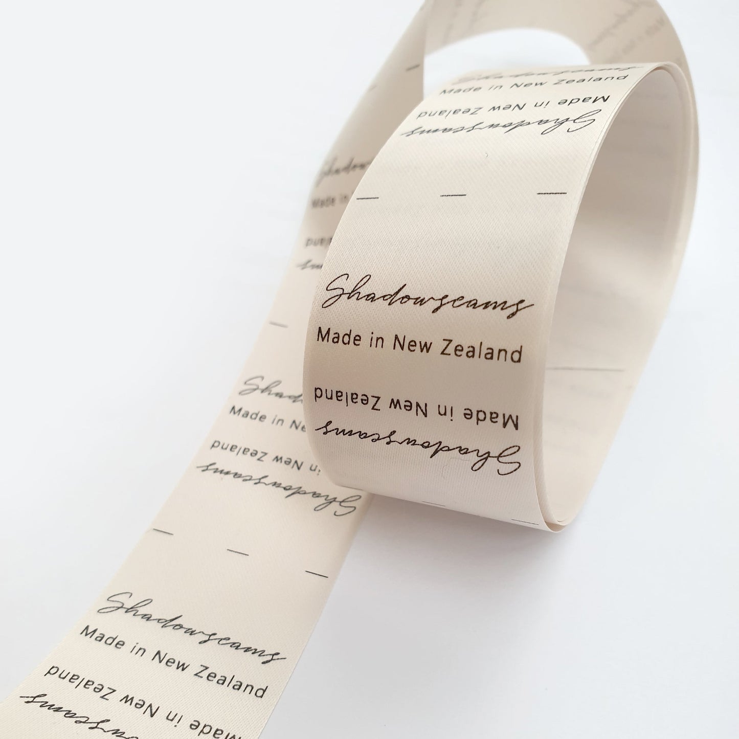 ~CREAM SATIN - STANDARD PRINT - FABRIC LABELS